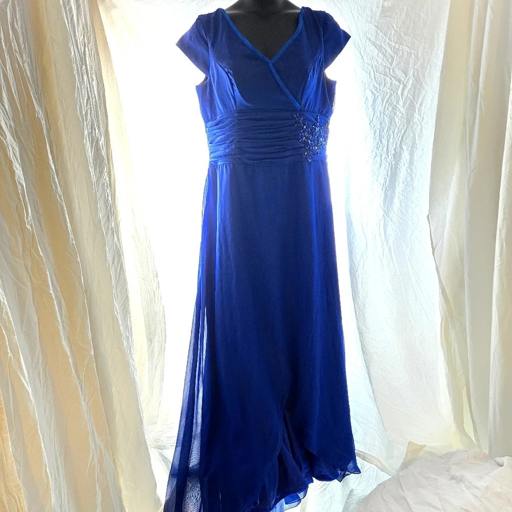 Gorgeous Blue Goddess Dress NWT - Picture 3 of 16